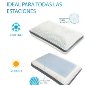 Almohada con gel Viscoelastica con doble Cara para Invierno y Verano