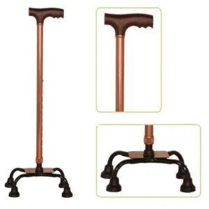 Bastón de Base Ancha Tipo Araña, Máxima Estabilidad y Altura Regulable