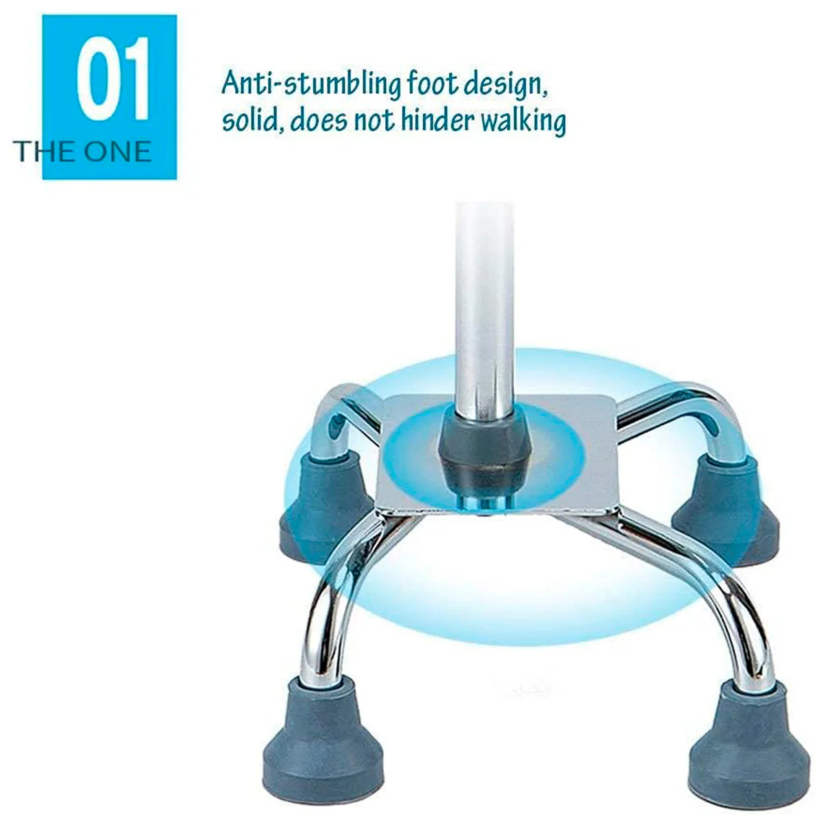 Bastón Ajustable con Mecanismo de Pivote Único (4)