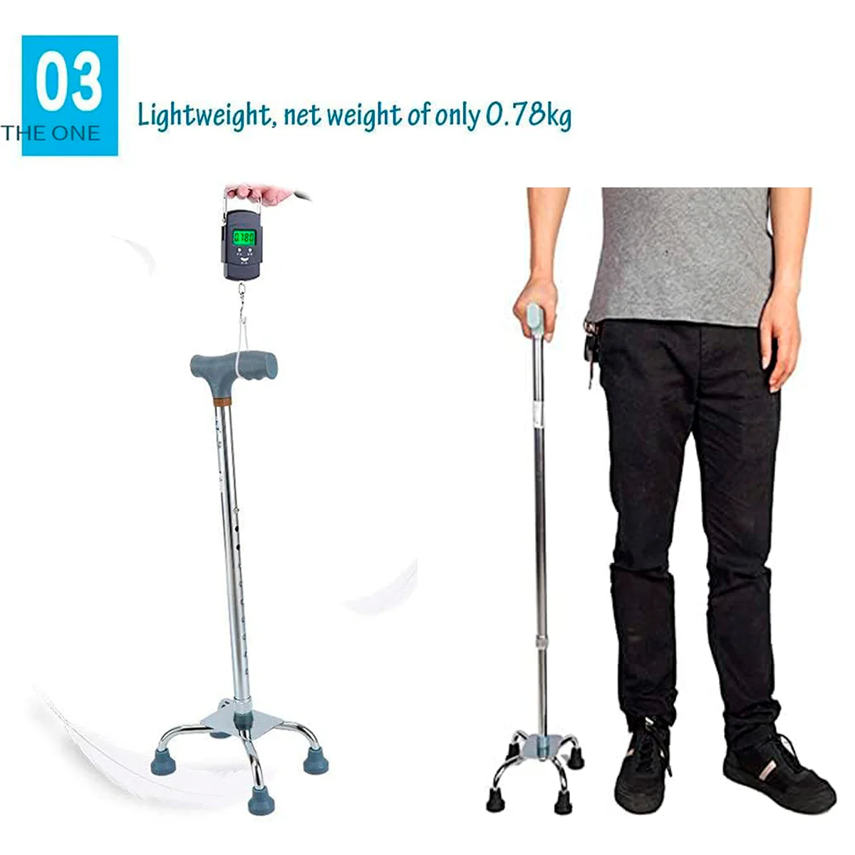 Bastón Ajustable con Mecanismo de Pivote Único (7)