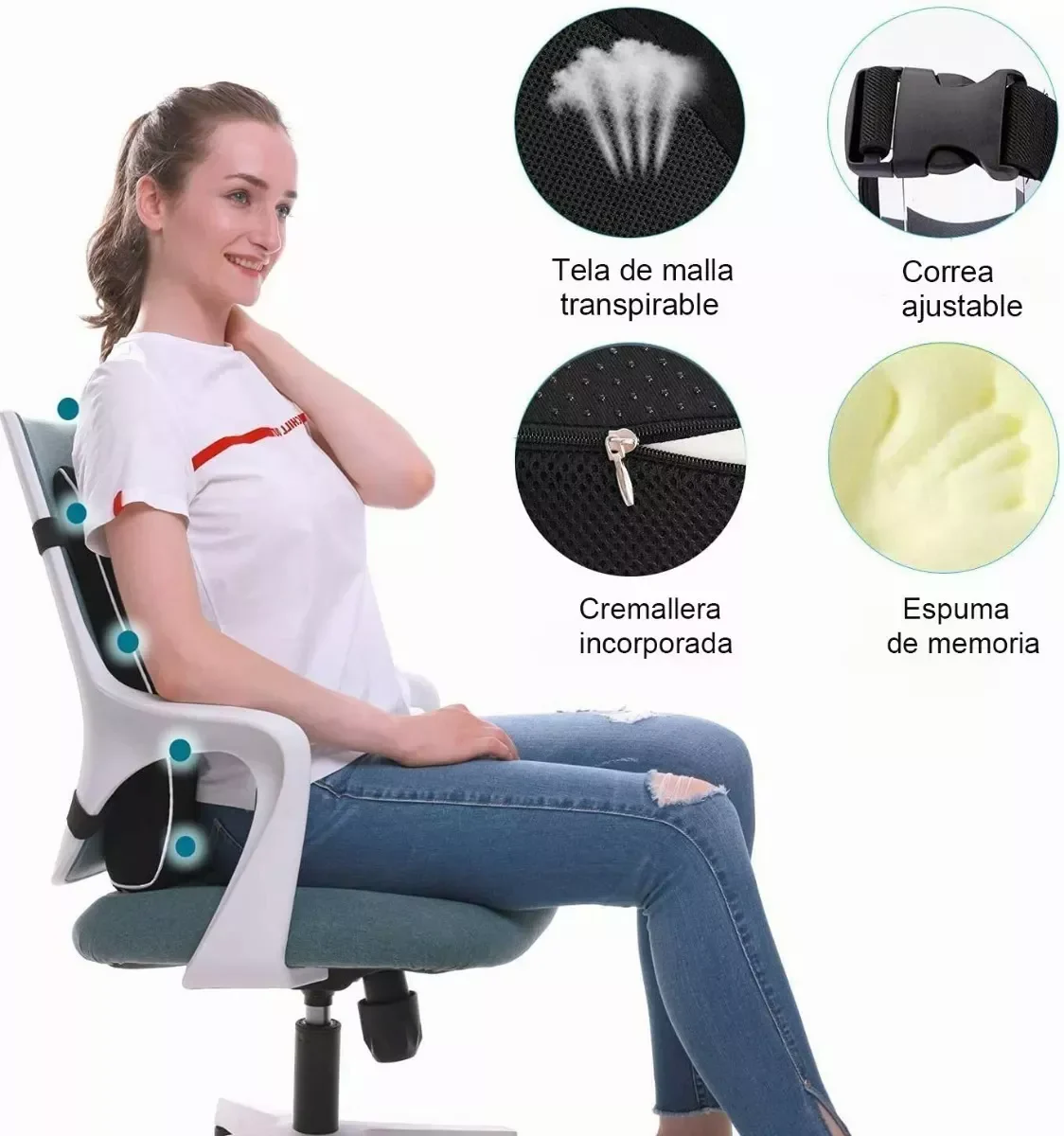 Cojin Respaldar Lumbar Viscoelástico con Gel (7)