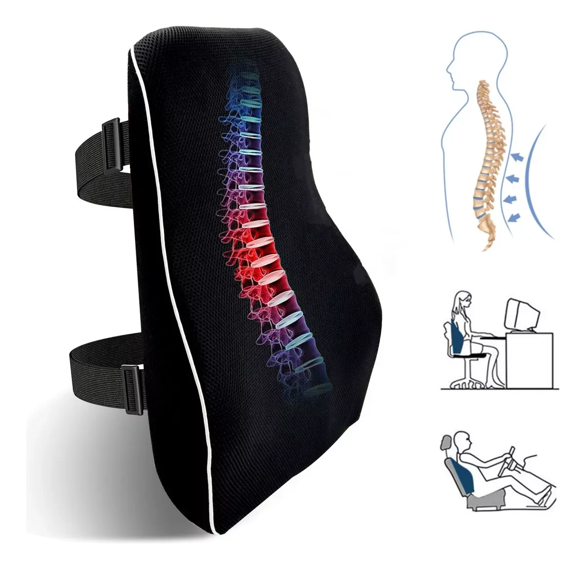 Cojin Respaldar Lumbar Viscoelástico con Gel
