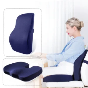 Cojín y Respaldar Viscoelástico con Gel para Silla o Auto